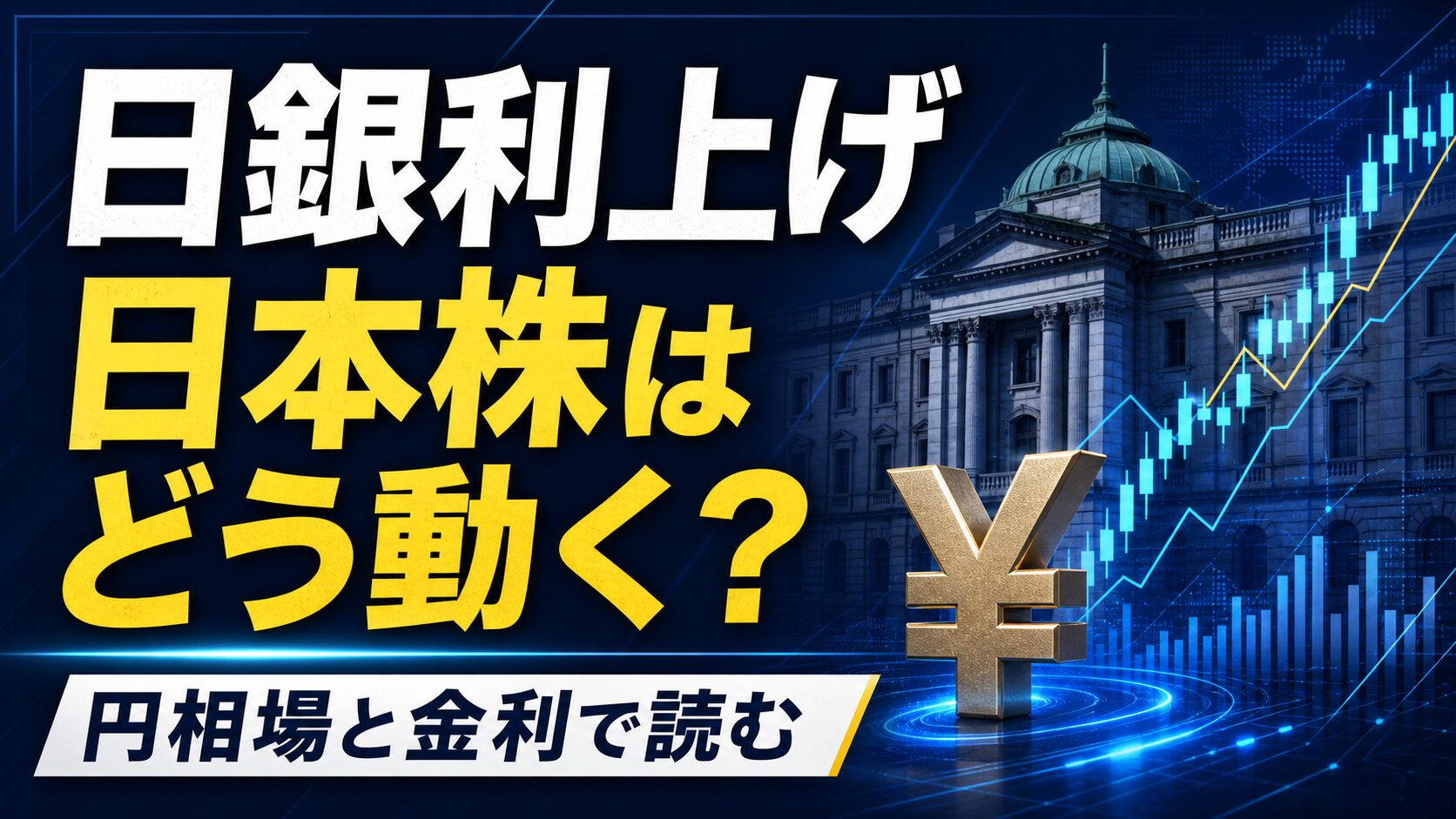 日銀利上げで日本株と円相場がどう動くかを示すアイキャッチ画像