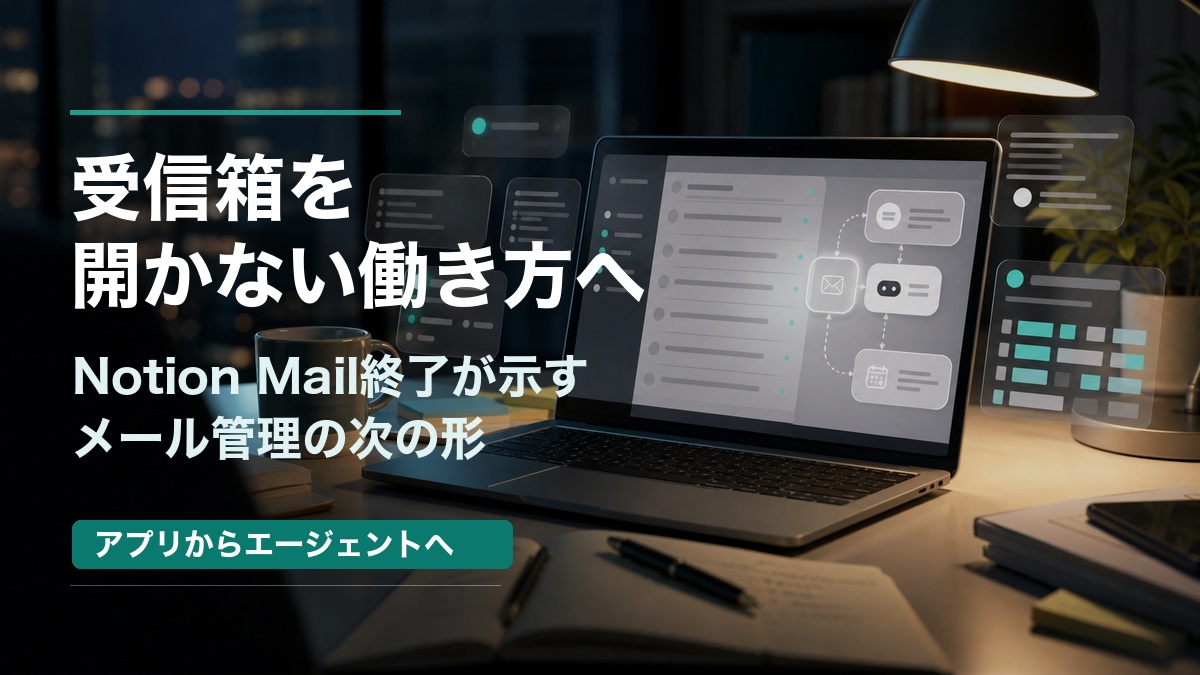 受信箱を開かない働き方とメール管理の変化を示すアイキャッチ