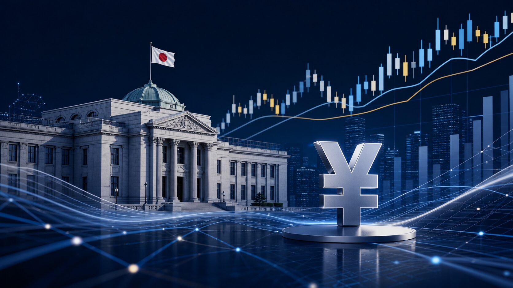 日銀利上げと日本市場を表すイメージ
