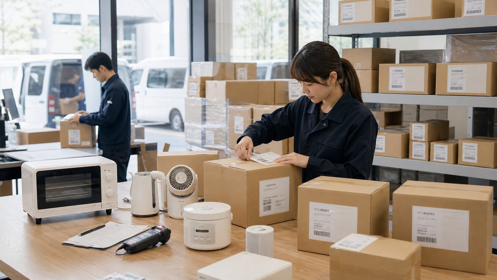 通販と物流の販売網を表すイメージ