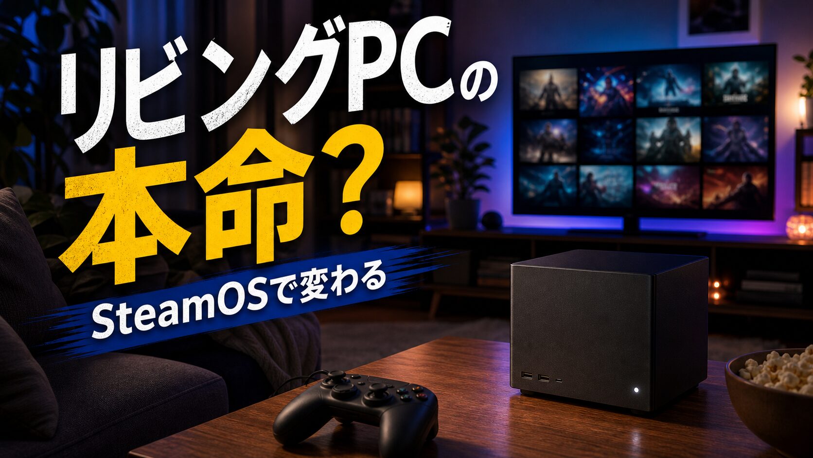 SteamOSでリビングPCが変わることを示すアイキャッチ