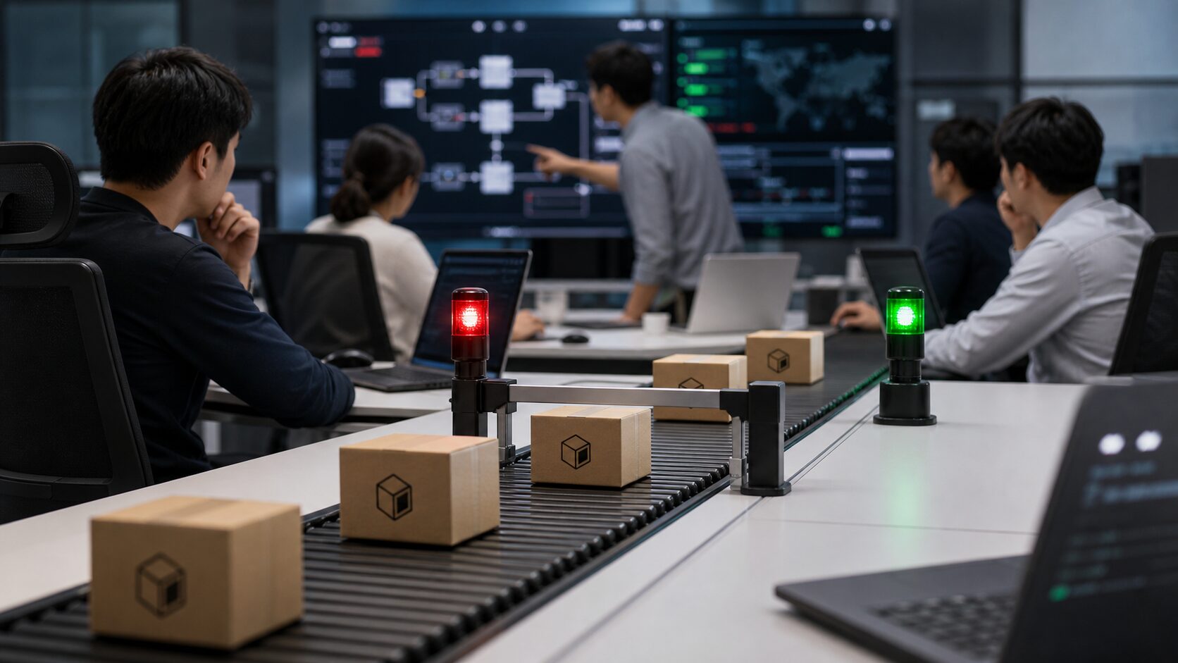 依存関係の更新を本番投入前にチェックポイントで確認する開発チームのイメージ