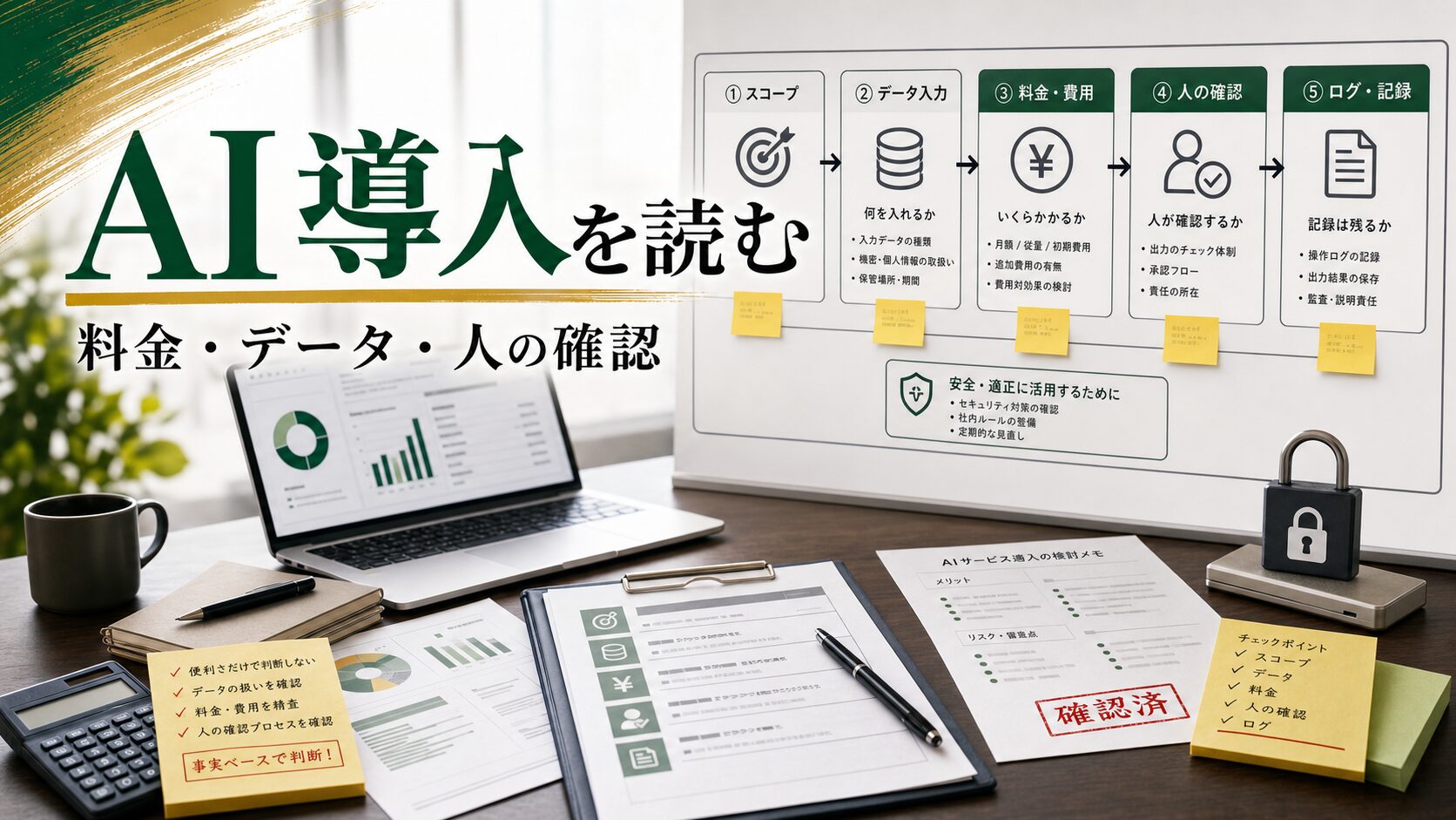 AIサービス導入ニュースを料金やデータや人の確認で読み解くチェックリスト