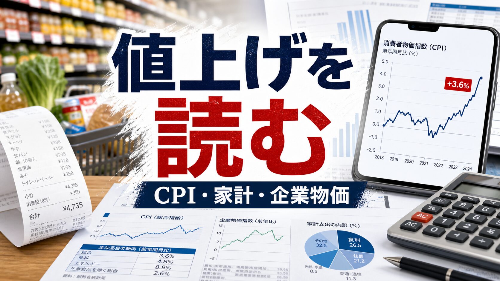 物価や値上げニュースをCPIや家計や企業物価で読み解くための資料と買い物メモ