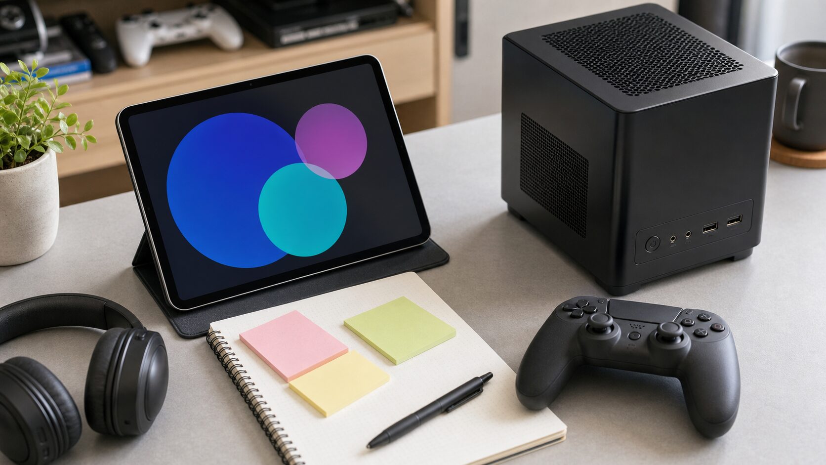 SteamOS対応やゲーム互換性を確認するデスクのイメージ