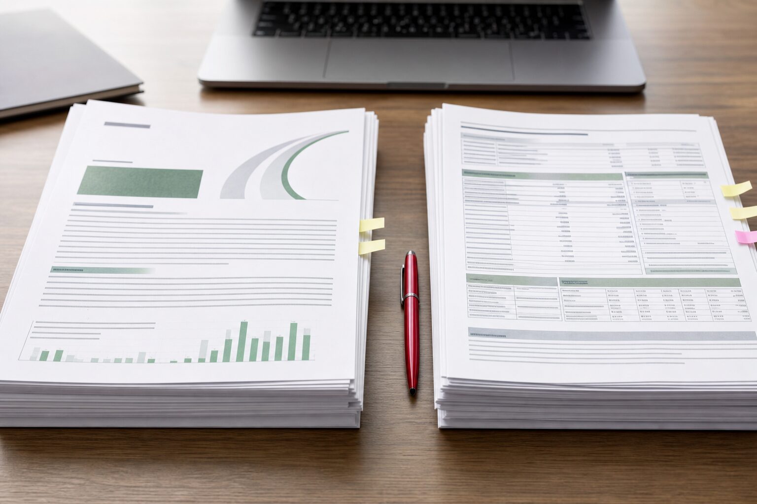 企業発表と開示書類を並べて比較するデスク