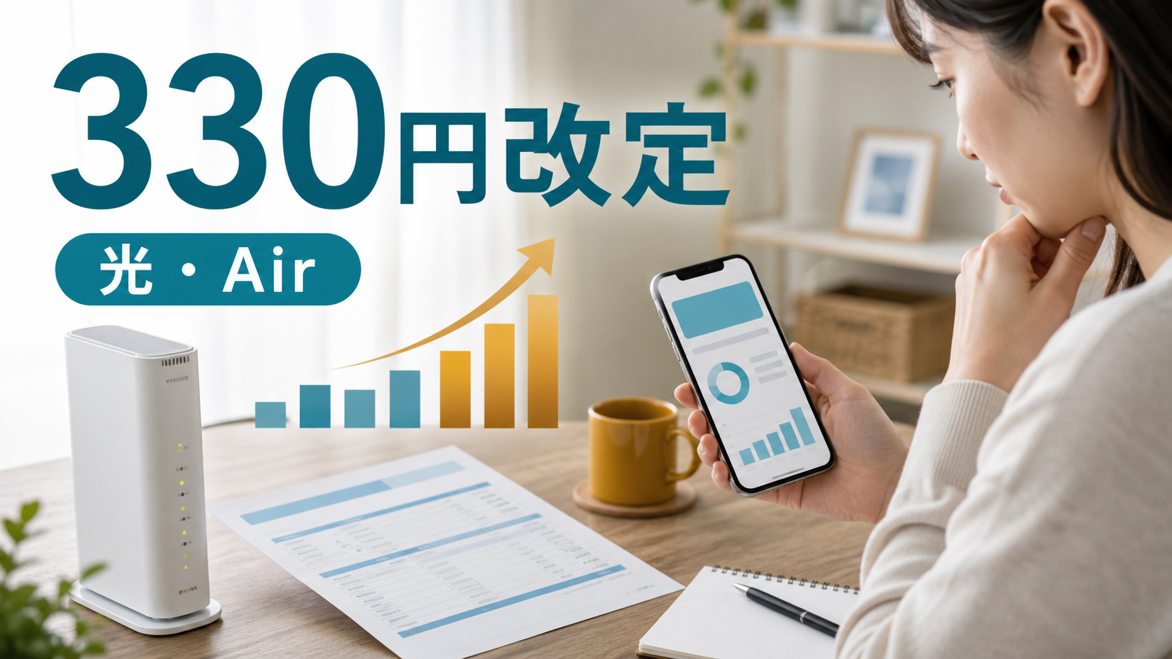 SoftBank 光とAirの330円改定を家計で見直すデスク