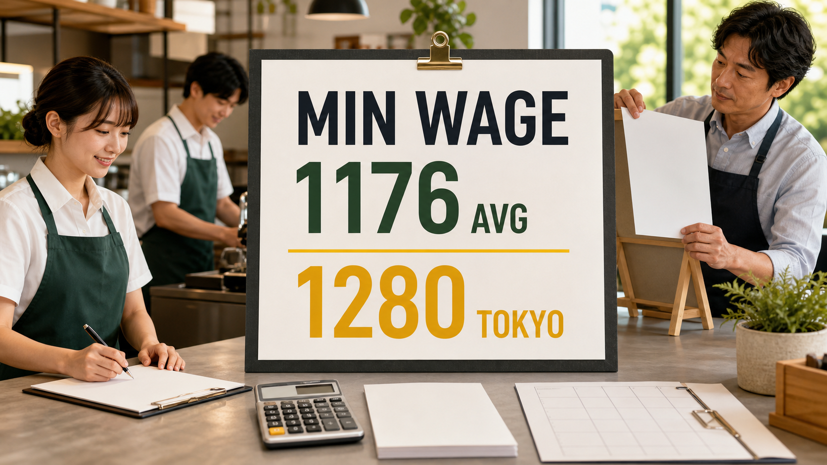 2026年度最低賃金の全国平均目安1176円と東京1280円を示す職場準備のアイキャッチ