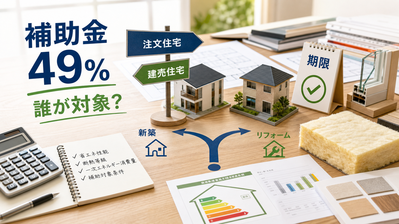 住宅省エネ2026の対象世帯と補助金予算を確認するためのアイキャッチ
