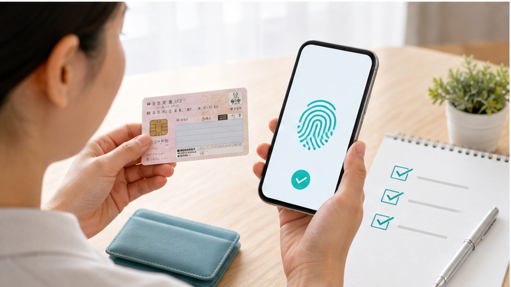 マイナンバーカードとスマホの生体認証を使う準備のイメージ