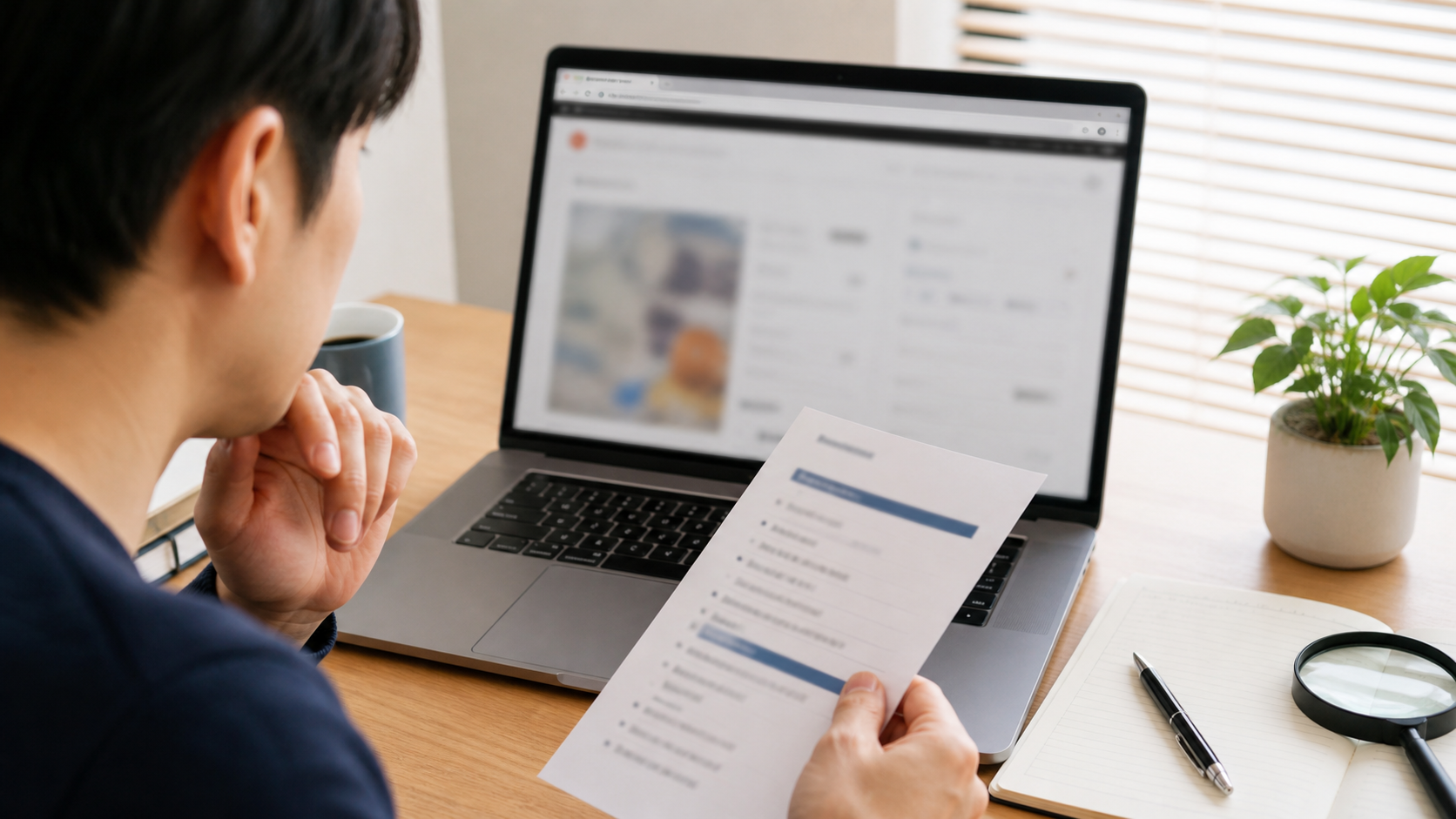 通販サイトのURLと会社概要を注文前に照合する手元