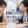 106万円の壁の変更を前に、雇用条件を相談する人と担当者